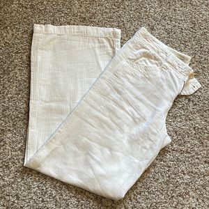 Pilcro Off White Wide Leg Pants